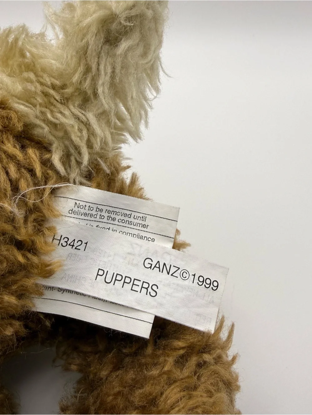 Vintage 1999 Rare Ganz “Puppers” H3421  Brown/Cream Scruffy Dog Plush (GZPL-02)